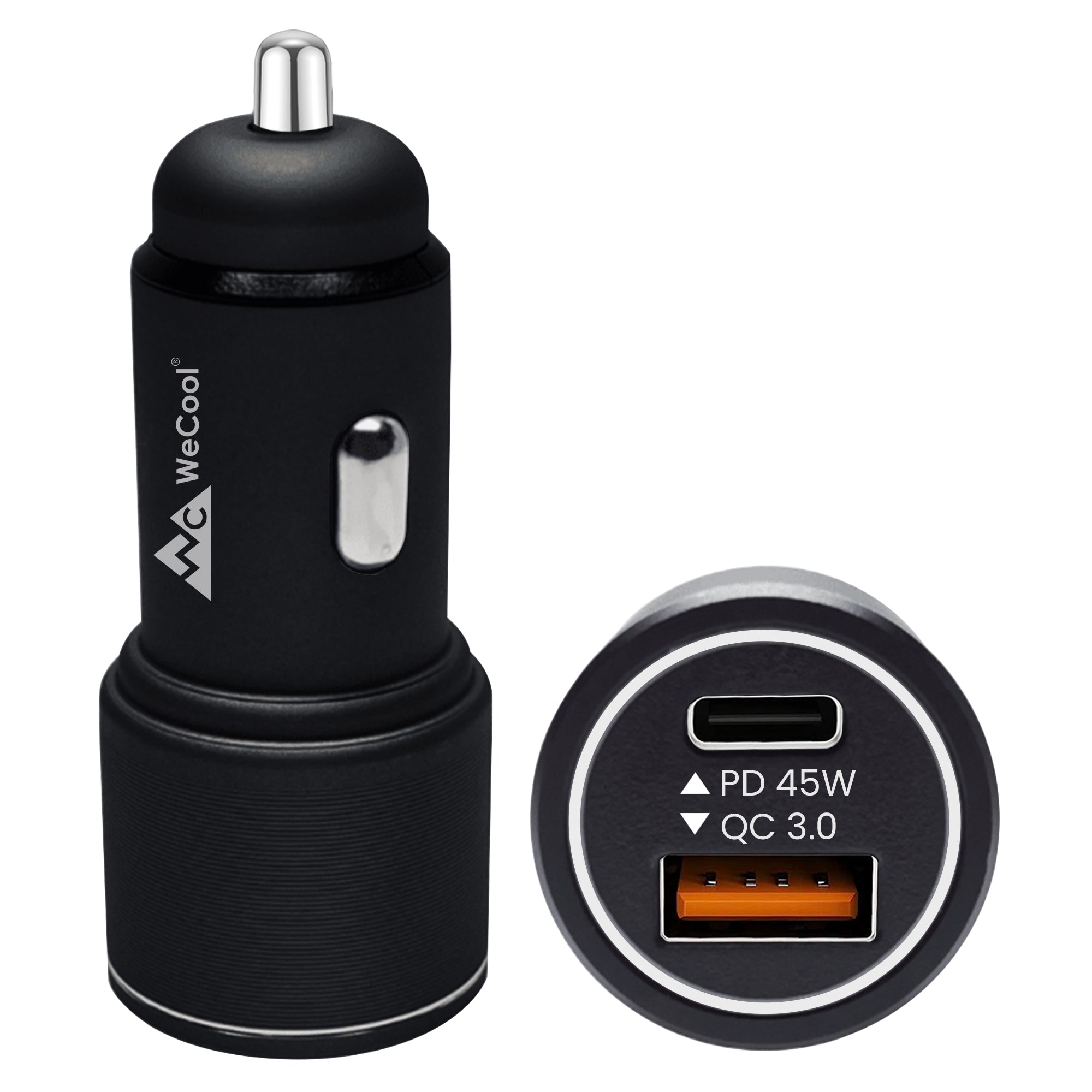 WeCool Smart CH3 68W Metalic Car Charger Fast Charging with Dual Output,  Type C PD 3.0 and Qualcomm Certified QC 3.0,Compatible with iPhone, iPad