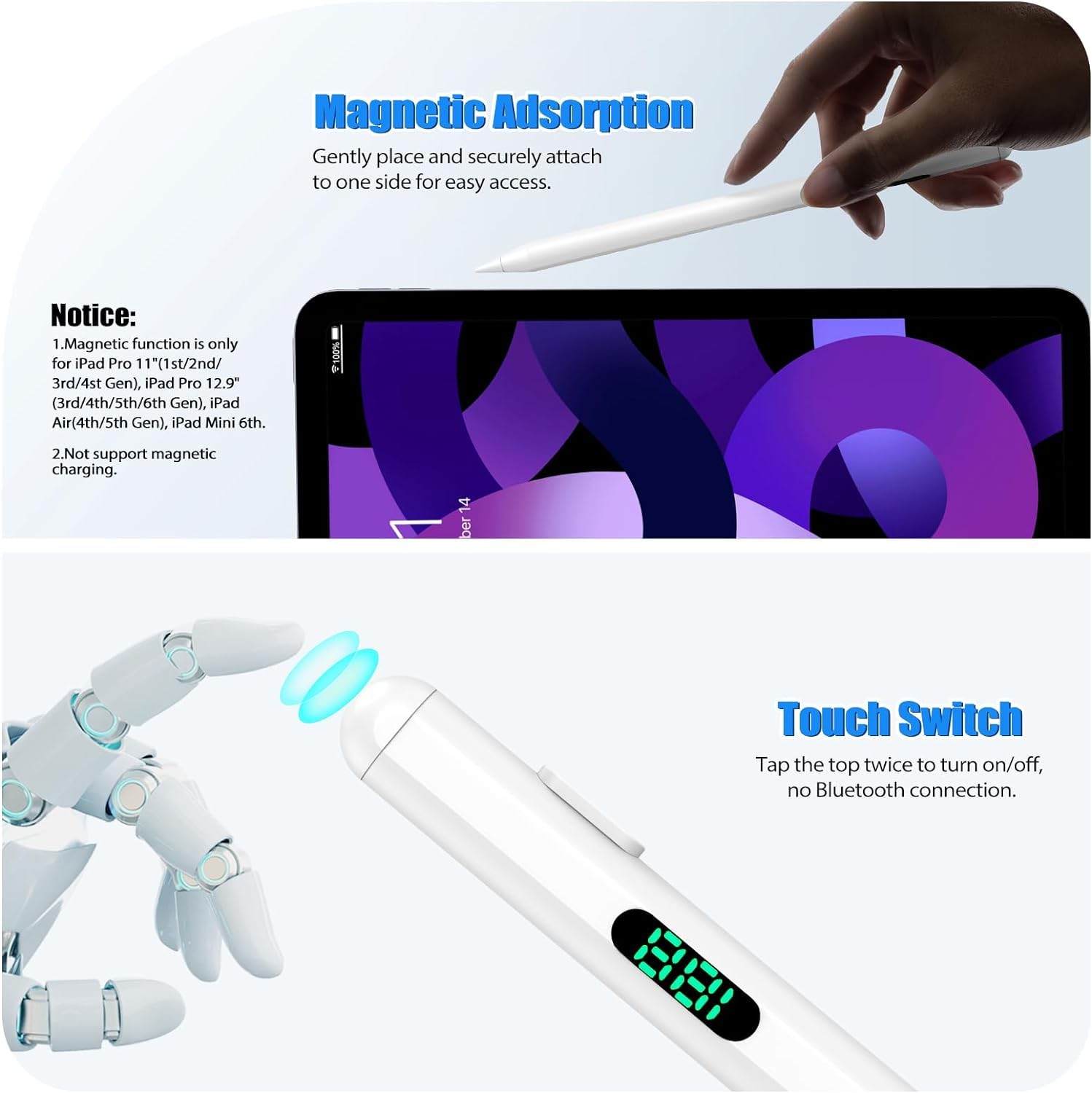 Palm Rejection Stylus Pen Compatible With Ipad Mini Woycey Fast