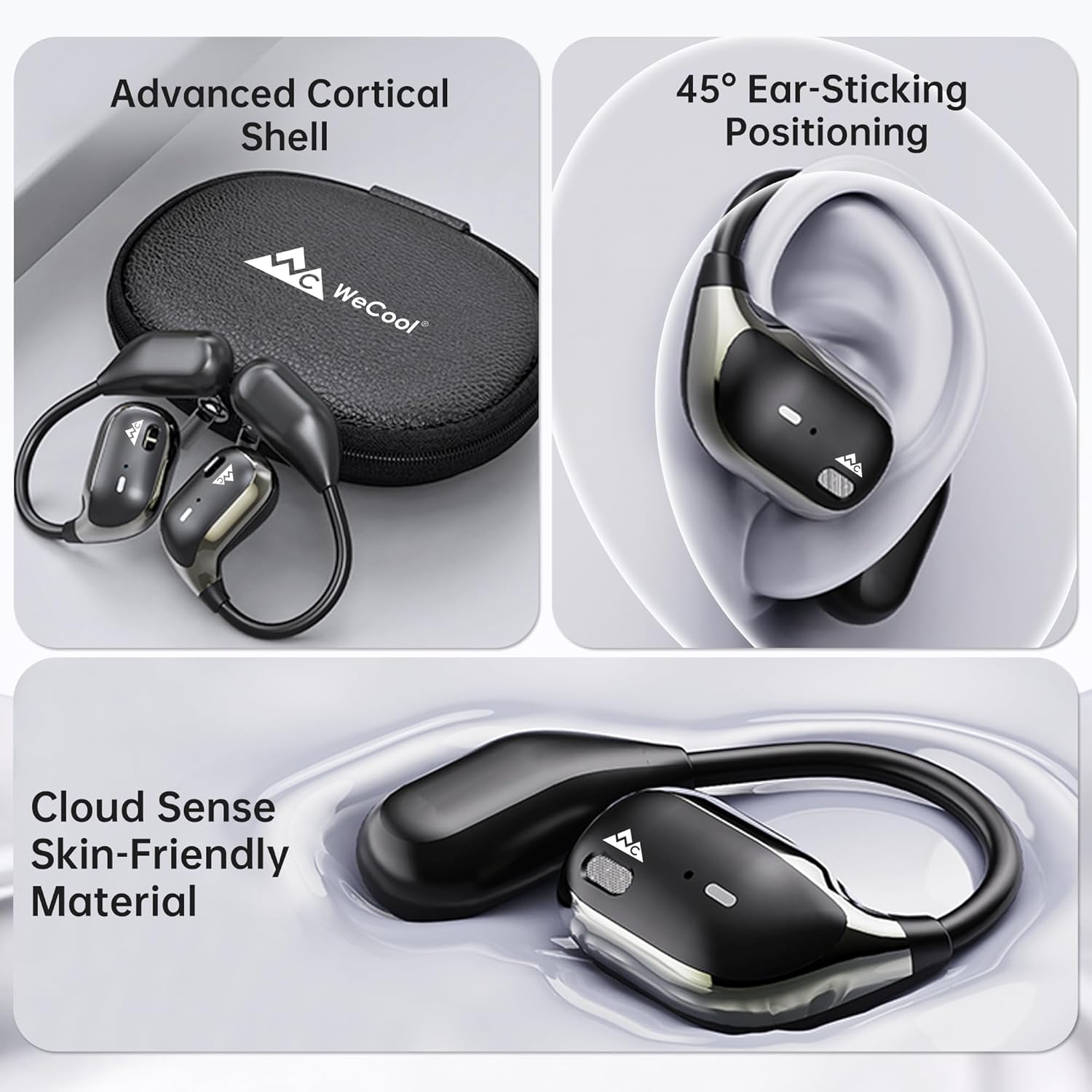 WeCool Moonwalk M2 Pro Open Ear Earbuds Wireless with Ergonomic Ear Ho