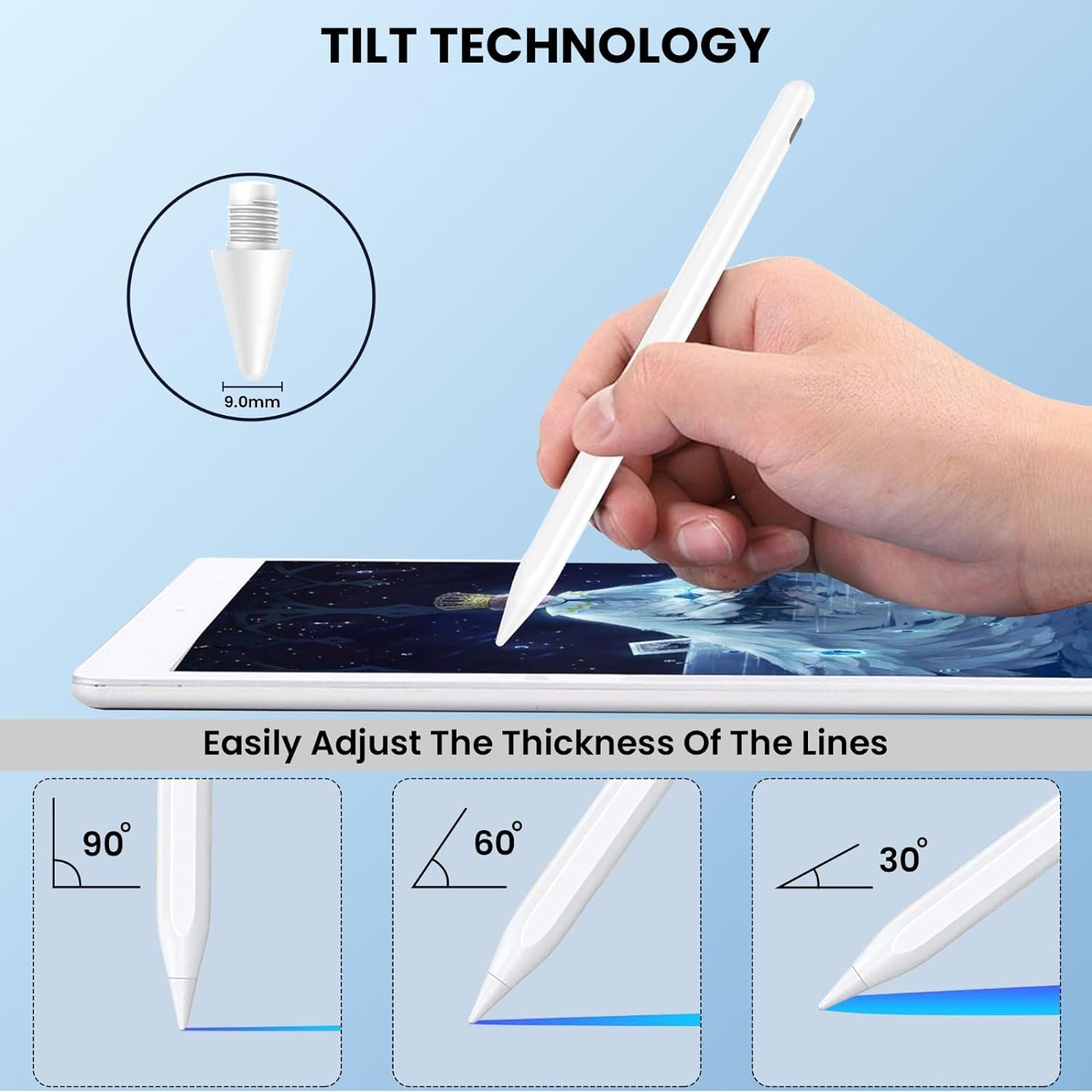 WeCool P1 iPad Pencil for iPad 9th/10th Generation-2X Fast Charge Styl